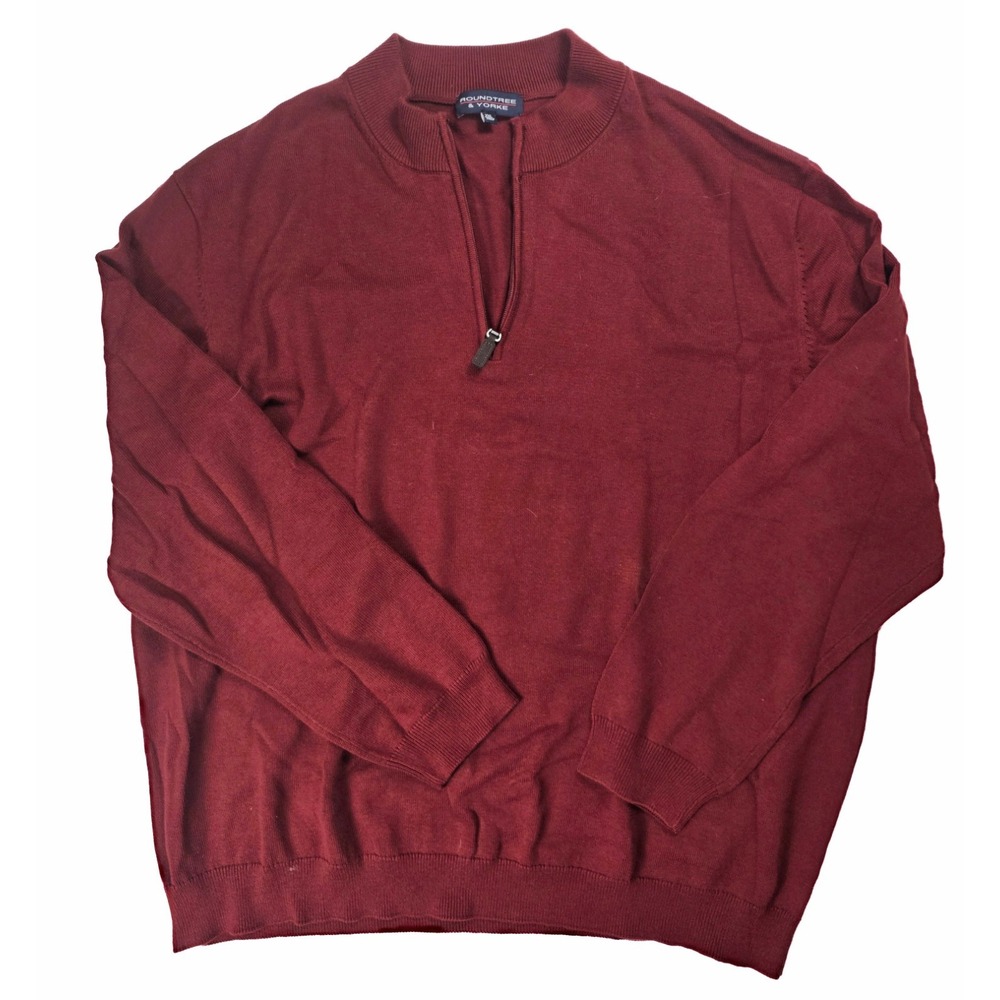 Roundtree & Yorke Red Quarter Zip Sweater Men's Size 2XL